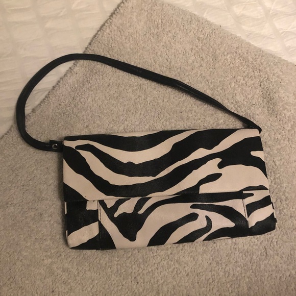 Zebra Print Small Envelope Handbag With Strap - Picture 4 of 4